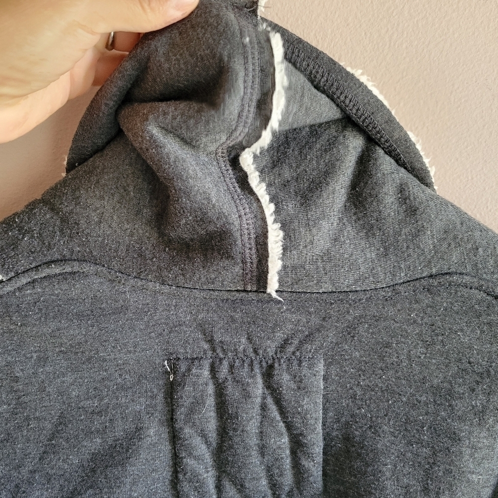 Cavalini Sherpa Jacket Small Open Front Pockets Lightweight Dark Grey Cardigan - Picture 11 of 12